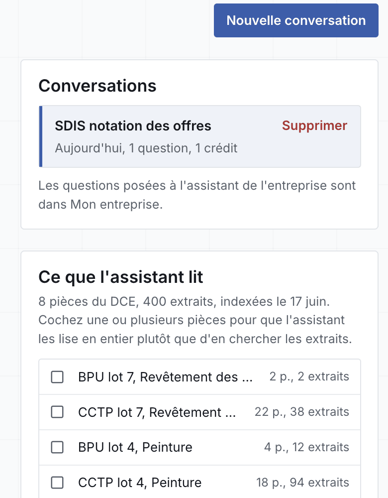 « Ce que l'assistant lit » : les pièces indexées et ce qui manque