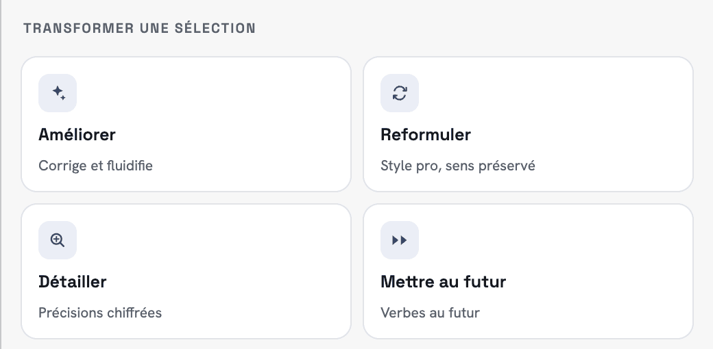 Les outils de transformation du texte