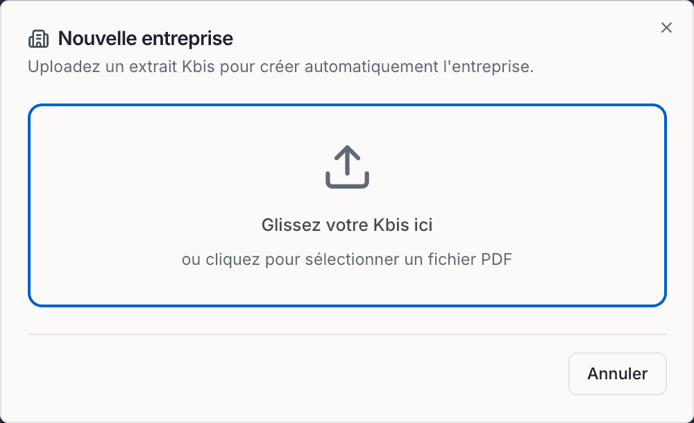 Import du KBIS
