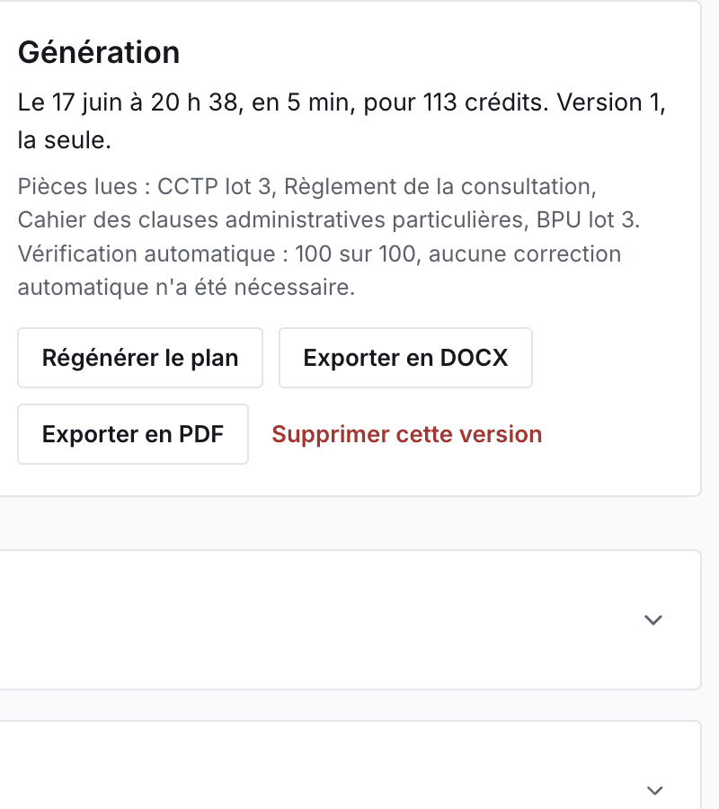 La carte Génération
