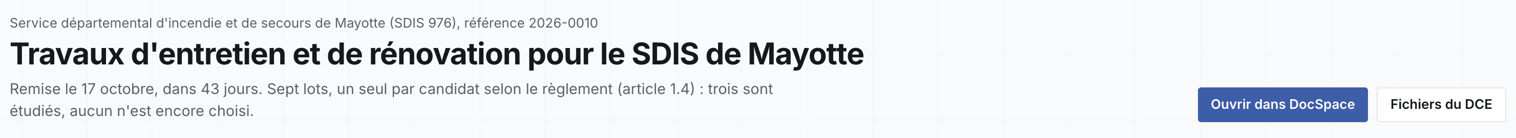 En-tête d'un marché alloti