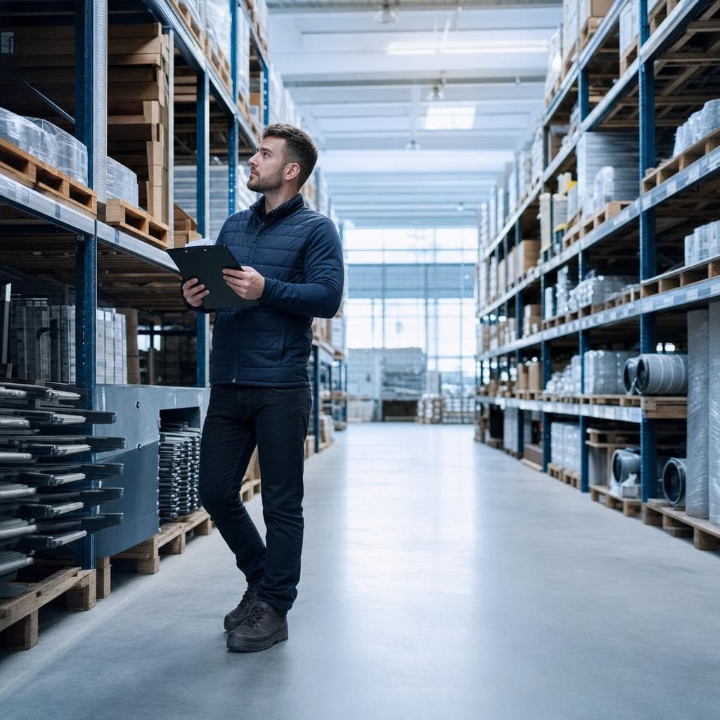 Responsable inventoriant des stocks dans un entrepôt
